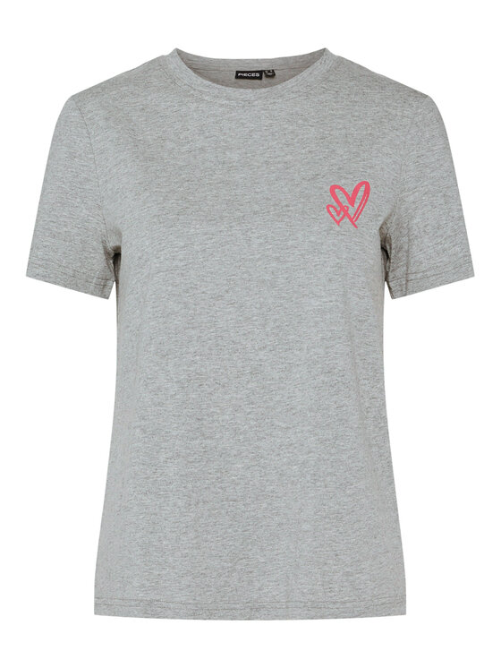 Pieces Pieces T-Shirt Maria 17155082 Szary Relaxed Fit