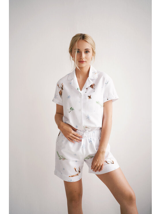 White pocket White pocket Piżama Satynowa Biały Regular Fit