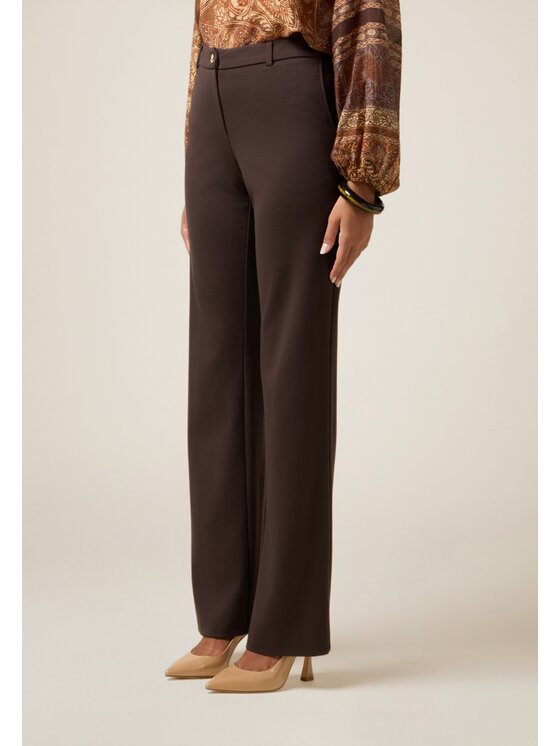 Oltre Oltre Pantaloni di tessuto P046R108804N022 Marrone Regular Fit