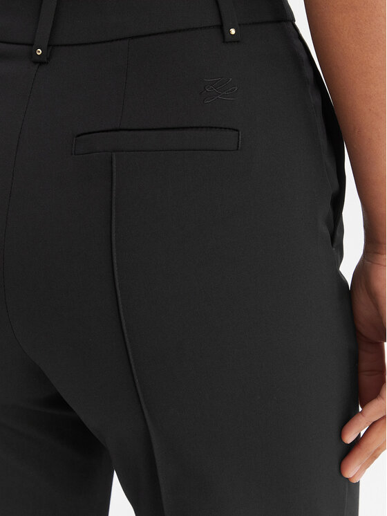 KARL LAGERFELD KARL LAGERFELD Bavlnené nohavice B1W10003 Čierna Straight Leg