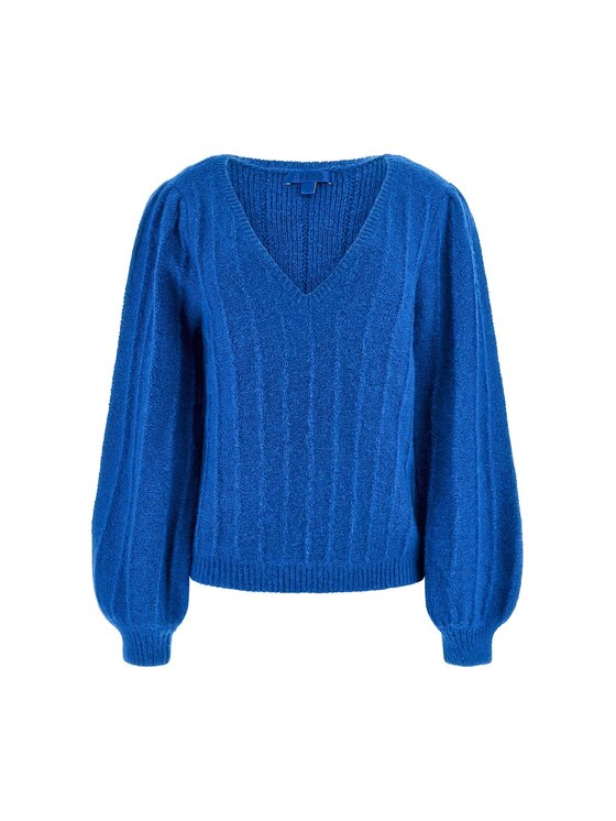 Guess Guess Sweter LS VN MADELINE TEXTURE Niebieski Classic Fit