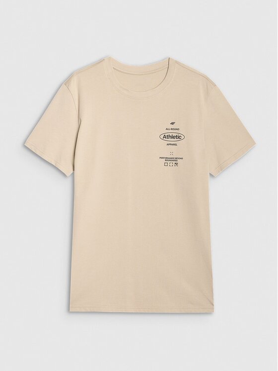 4F 4F T-Shirt SS MIDSHOP TEXTILE Brązowy jasny Regular Fit