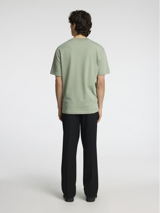 Selected Selected T-Shirt 16077385_ig Zielony Regular Fit