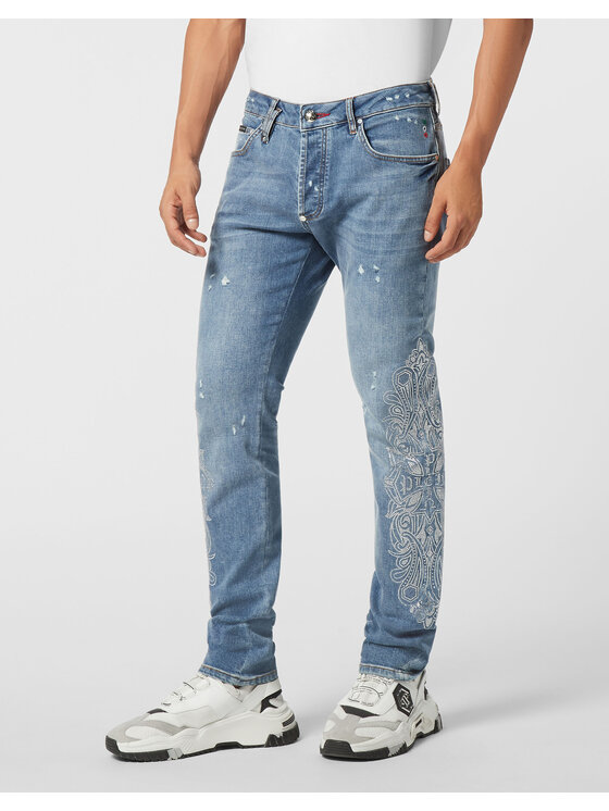 PHILIPP PLEIN PHILIPP PLEIN Jeansy 25891 Niebieski Straight Leg