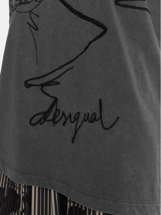 Desigual Desigual Tricou Budapest 25WWTK47 Gri Regular Fit