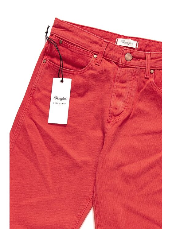 Wrangler Wrangler Spodnie materiałowe CROPPED STRAIGHT Czerwony Regular Fit