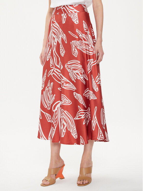 TATUUM Tatuum Midi sukně Sati T2407.173 Oranžová Regular Fit