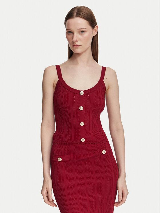Guess Top W6YR25 Z0972 Vișiniu Slim Fit