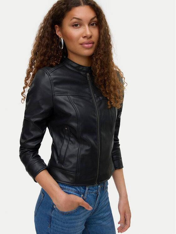 Vero Moda Vero Moda Μπουφάν από απομίμηση δέρματος Amanda 10331229 Μαύρο Regular Fit