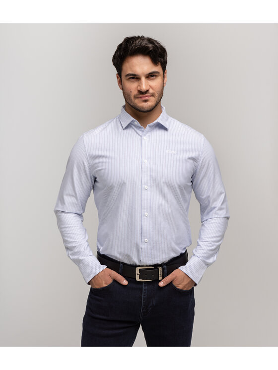 Lee Cooper Lee Cooper Koszula LIAM OXFORD Biały Slim Fit