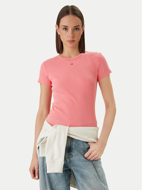 Tommy Jeans Tricou DW0DW17383 Roz Slim Fit