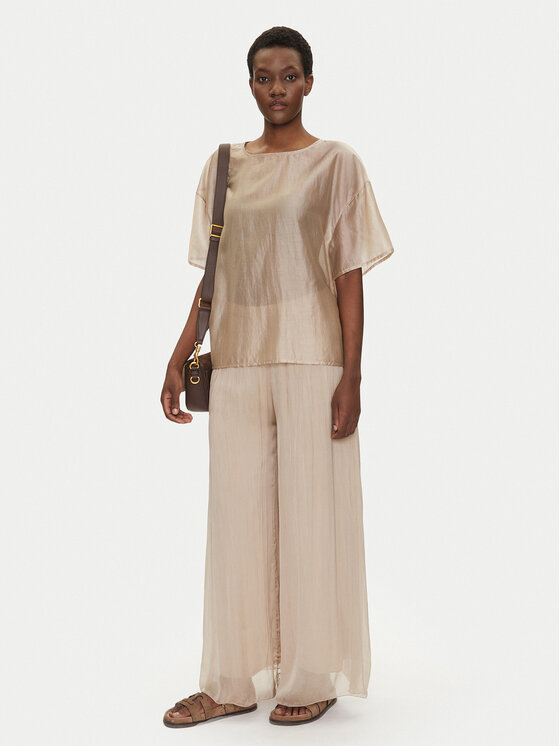 Bomboogie Bomboogie Spodnie palazzo PW8992TSET5 Beżowy Relaxed Fit