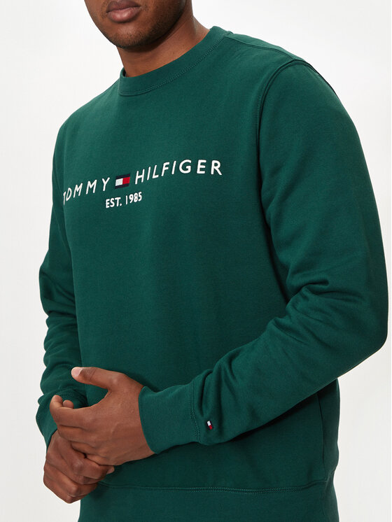 Tommy Hilfiger Tommy Hilfiger Pulóver Logo MW0MW11596 Zöld Regular Fit