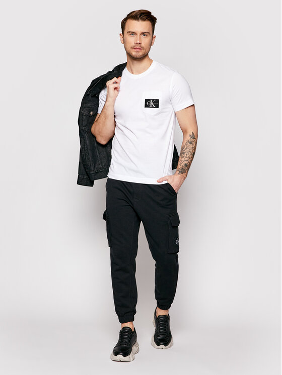 Calvin Klein Jeans Calvin Klein Jeans Тишърт J30J318088 Бял Regular Fit