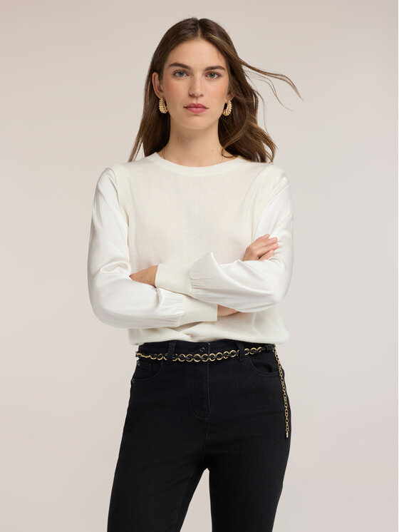 Motivi Motivi Sweter M441W004153N011 Biały Regular Fit