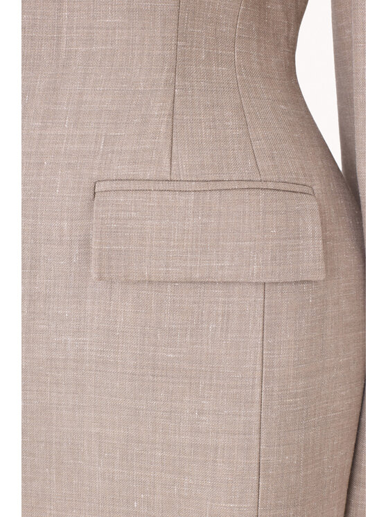 Epuzer Epuzer Marynarka Peplum wool Beżowy Standard Fit
