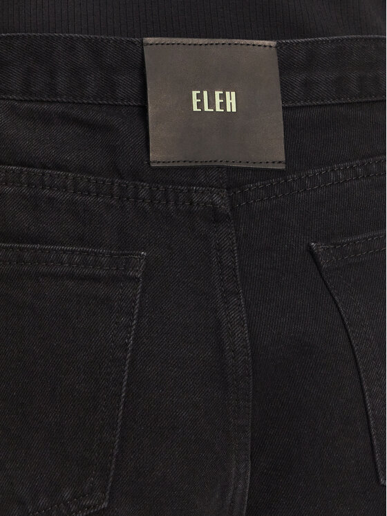 Eleh Eleh Pantaloni scurți de blugi EL027 Negru Regular Fit