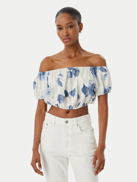 Guess Bluză W6GHA1 W2447 Alb Regular Fit