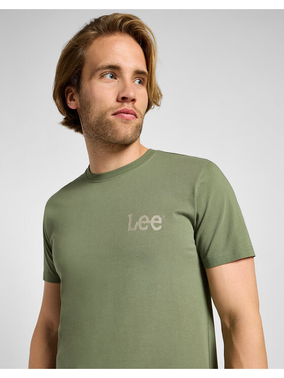 Lee Lee T-shirt WOBBLY LEE TEE Verde Regular Fit