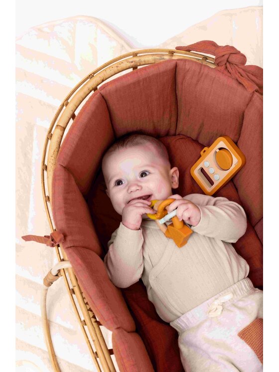 Trixie Baby Trixie Baby Zabawka Drewniany gryzak - zestaw silikonowych kluczy Lis Pomarańczowy
