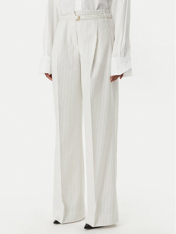 HUGO Spodnie materiałowe Hejuly 50559202 Biały Loose Fit