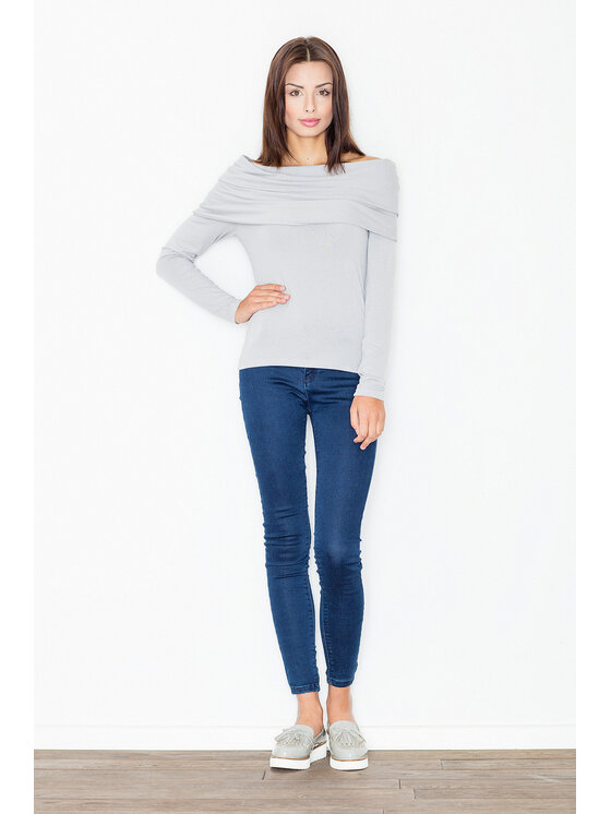 FIGL FIGL Blúzka M469 Sivá Regular Fit