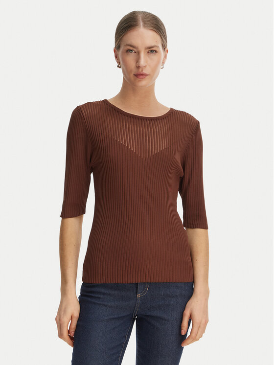 Rinascimento Rinascimento Majica CFM0012240003 Smeđa Slim Fit