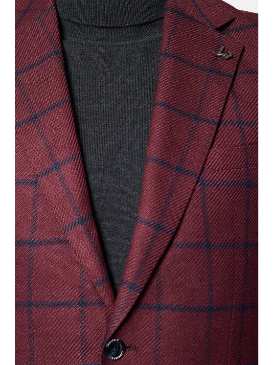 Lancerto Lancerto Marynarka Limerick MA131223000001 Bordowy Slim Fit