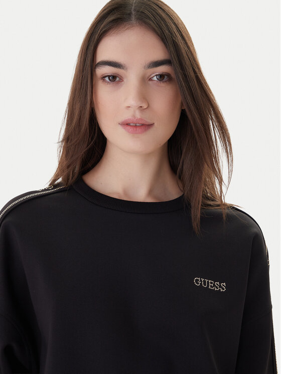 Guess Guess Majica dugih rukava V6RQ96 KCX22 Crna Regular Fit