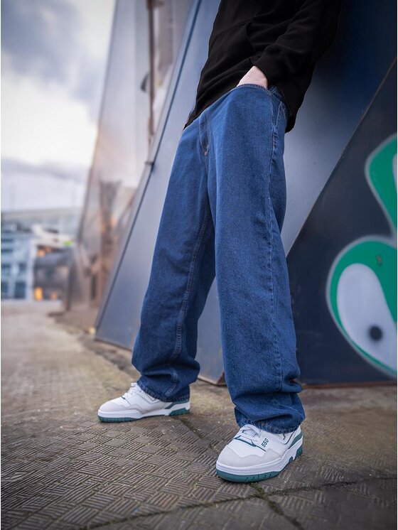 Metoda Sport Metoda Sport Jeansy Szerokie Spodnie Jeansowe Baggy Męskie Ciemne Niebieskie Metoda Sport Laur Pocket XL Niebieski Regular Fit