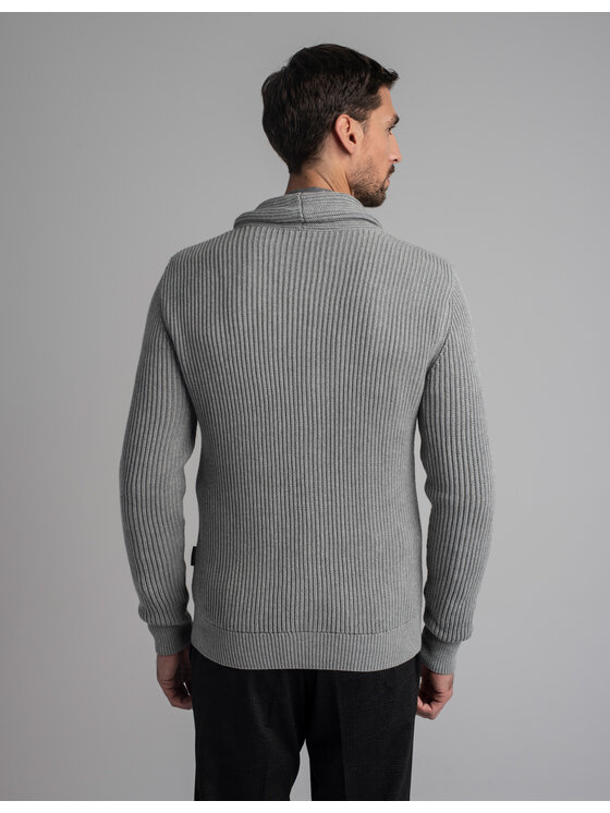 Borgio Borgio Kardigan magnano_sz Szary Regular Fit