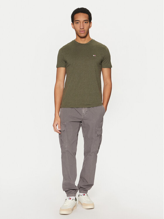 Tommy Jeans Tommy Jeans T-Shirt Jaspe DM0DM20363 Zielony Slim Fit
