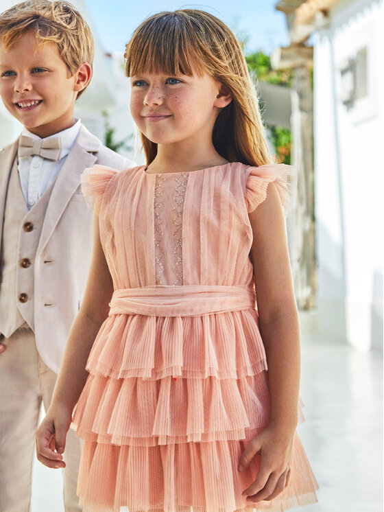 Mayoral Mayoral Elegáns ruha 3912 Rózsaszín Regular Fit