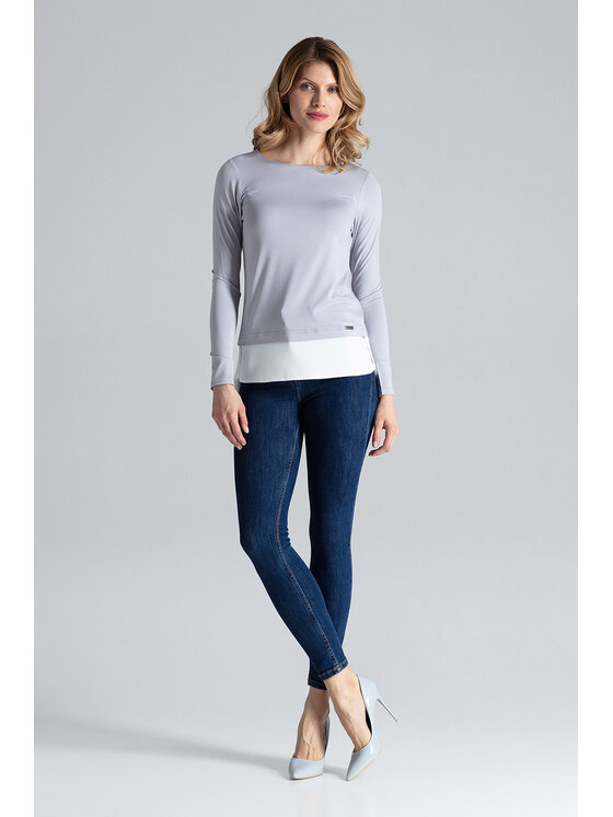 FIGL FIGL Bluzka M374 Szary Regular Fit
