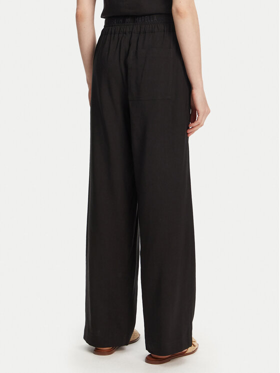 Marella Marella Kalhoty z materiálu Fred 2513131085 Černá Wide Leg