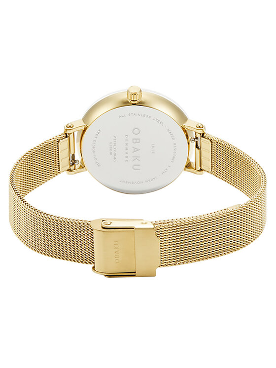 Obaku Obaku Zegarek V299LXGWMG-EJBGW+BRANSOLETA Złoty