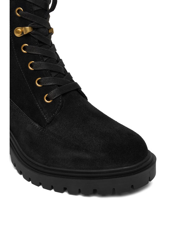 Tommy Hilfiger Tommy Hilfiger Šnurovacia obuv Th Shearling Lace Up Boot FW0FW08999 Čierna