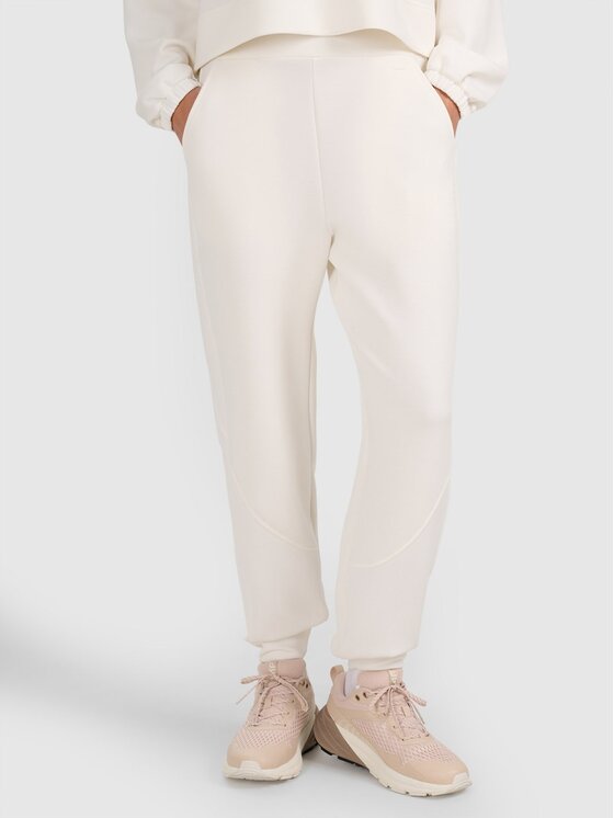 4F 4F Pantaloni da tuta 4FWAW25TTROF1180-11S Bianco Regular Fit