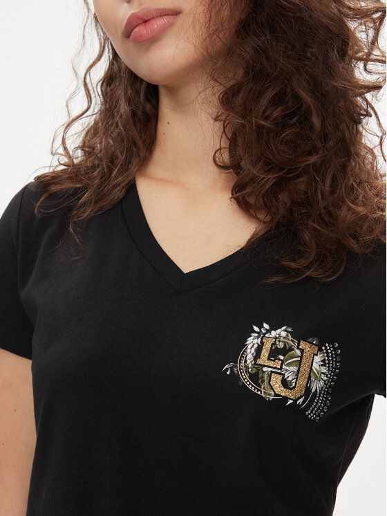 Liu Jo Liu Jo T-krekls TA4203 JS003 Melns Regular Fit