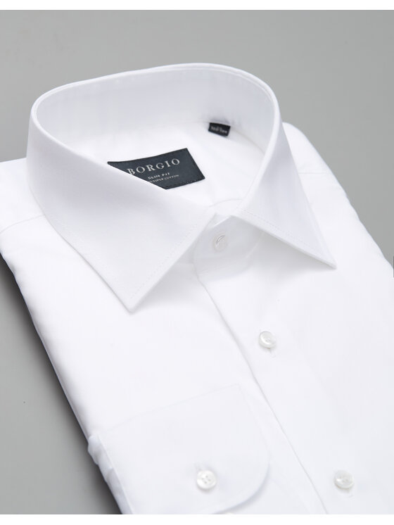 Borgio Borgio Koszula lavello_00254 Biały Slim Fit