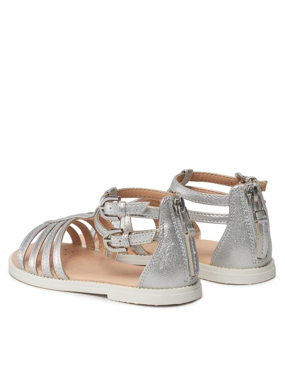 Geox Geox Sandály J Sandal Karly Girl J7235D 0QDAJ C1007 S Stříbrná