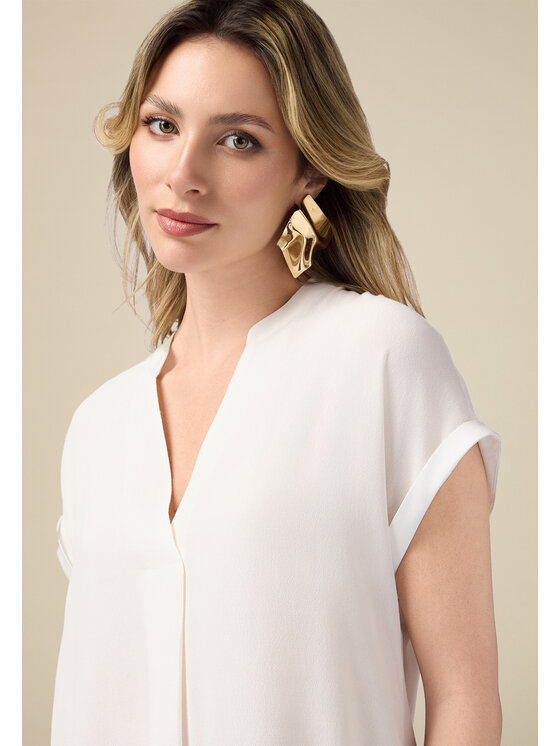 Oltre Oltre Blusa 2449J000672N011 Bianco Regular Fit