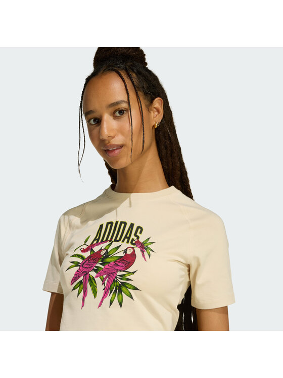 adidas adidas T-Shirt 162545 Beżowy Fitted Fit