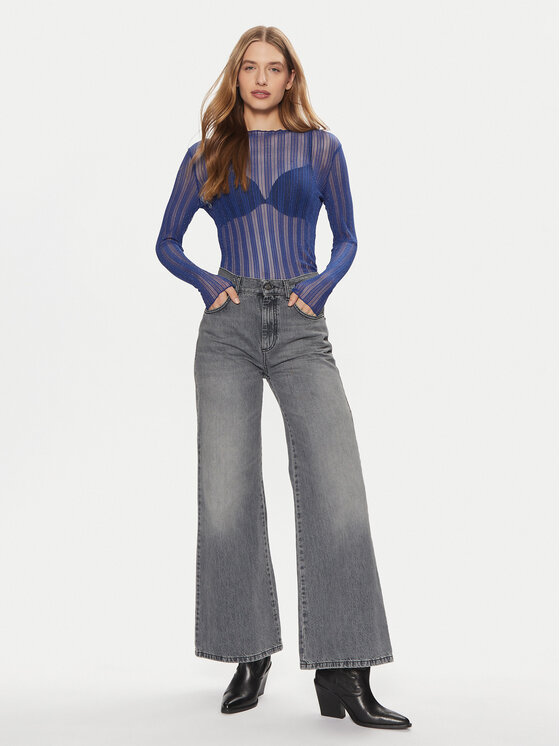 Vila Vila Blūze Mist 14102378 Zils Slim Fit