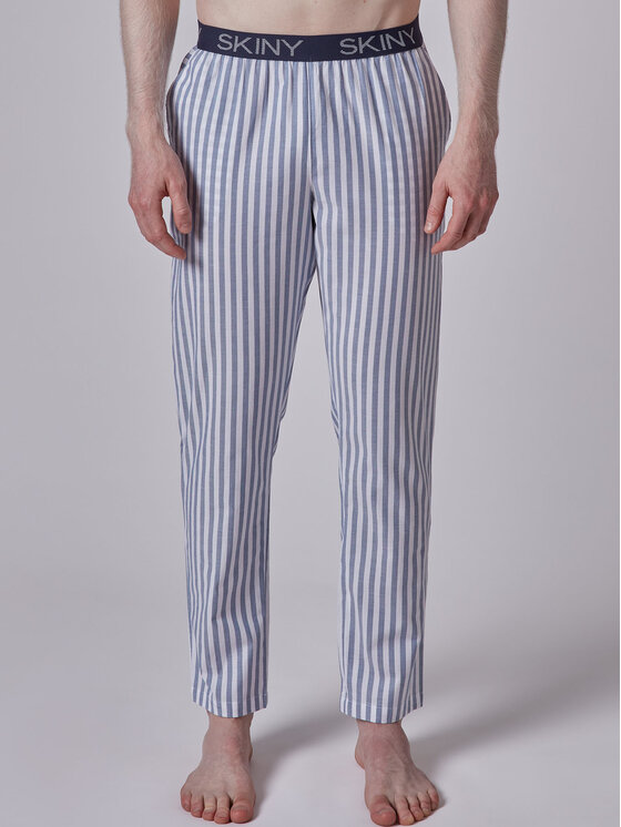 Skiny Skiny Kalhoty z materiálu 80511 Bílá Regular Fit