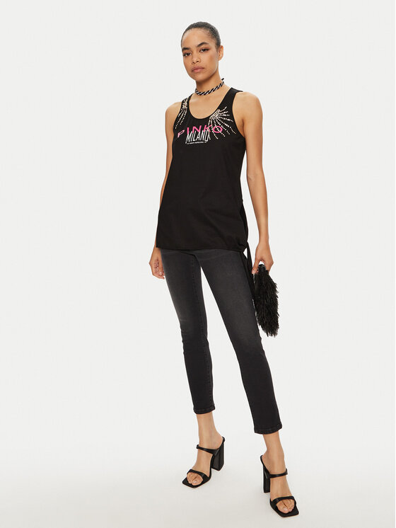 PINKO PINKO Top Lesina 103131 A1LV Czarny Regular Fit
