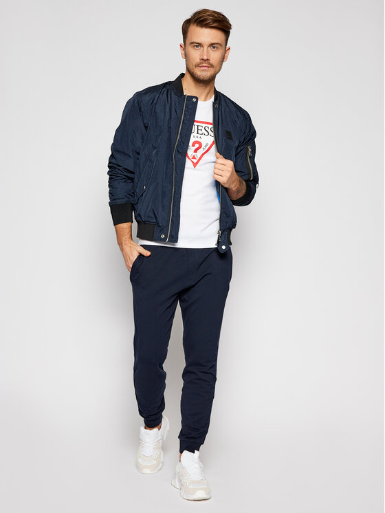 Guess Guess Tričko M0BI71 I3Z11 Biela Slim Fit