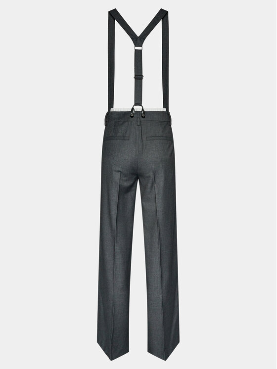 Remain Remain Pantaloni din material W. Suspenders 500362514 Gri Straight Fit
