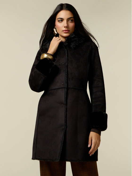Oltre Oltre Płaszcz zimowy 8716R001346N033 Czarny Regular Fit