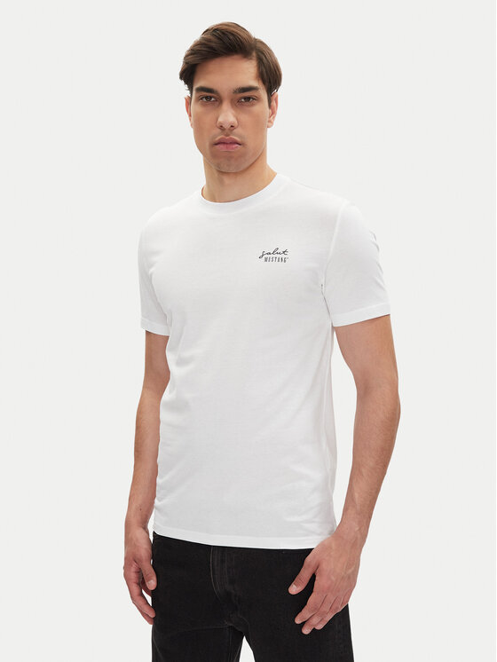 Mustang Mustang T-krekls Austin 1016280 Balts Regular Fit